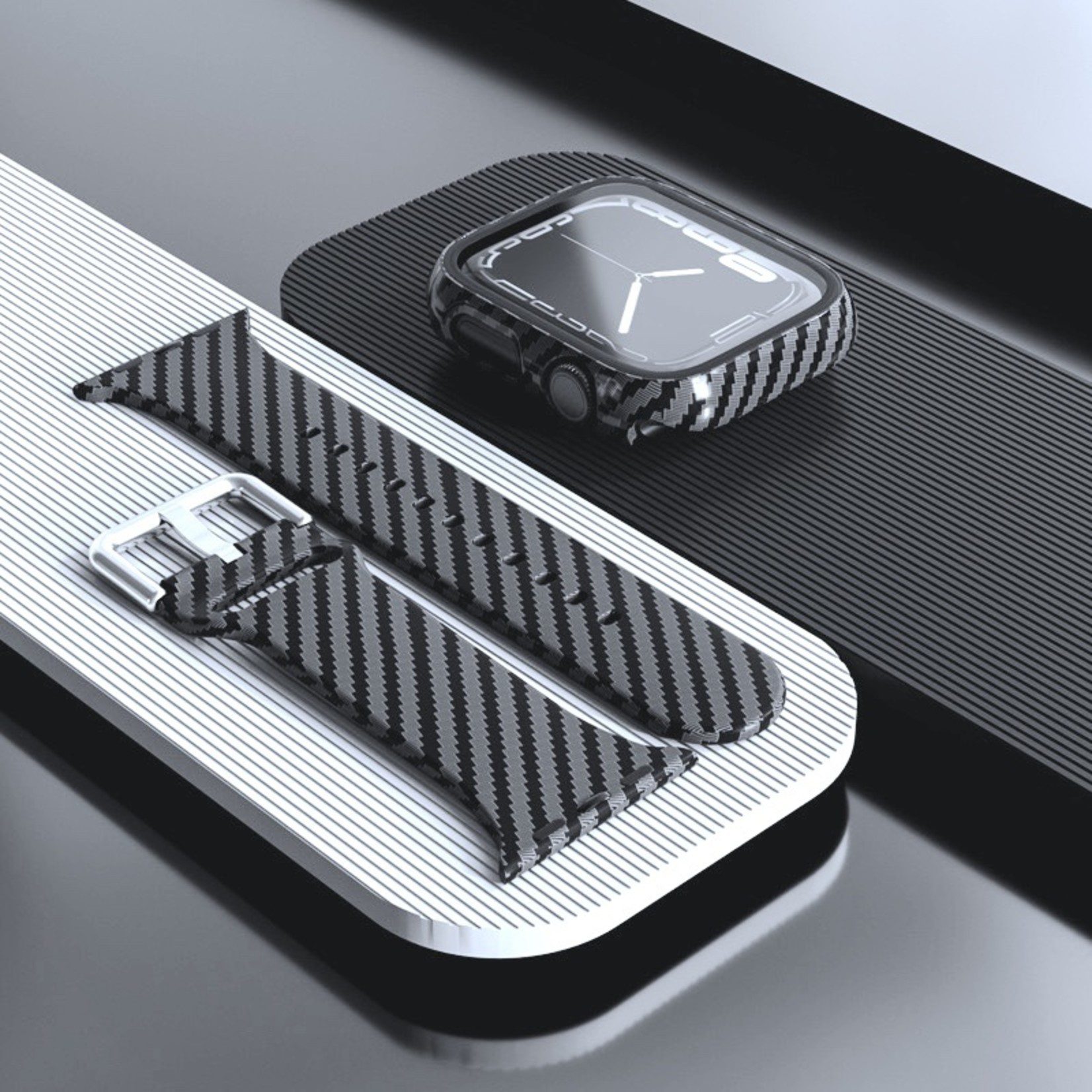 Combo Apple Watch estilo Fibra de Carbono - Imagen 4