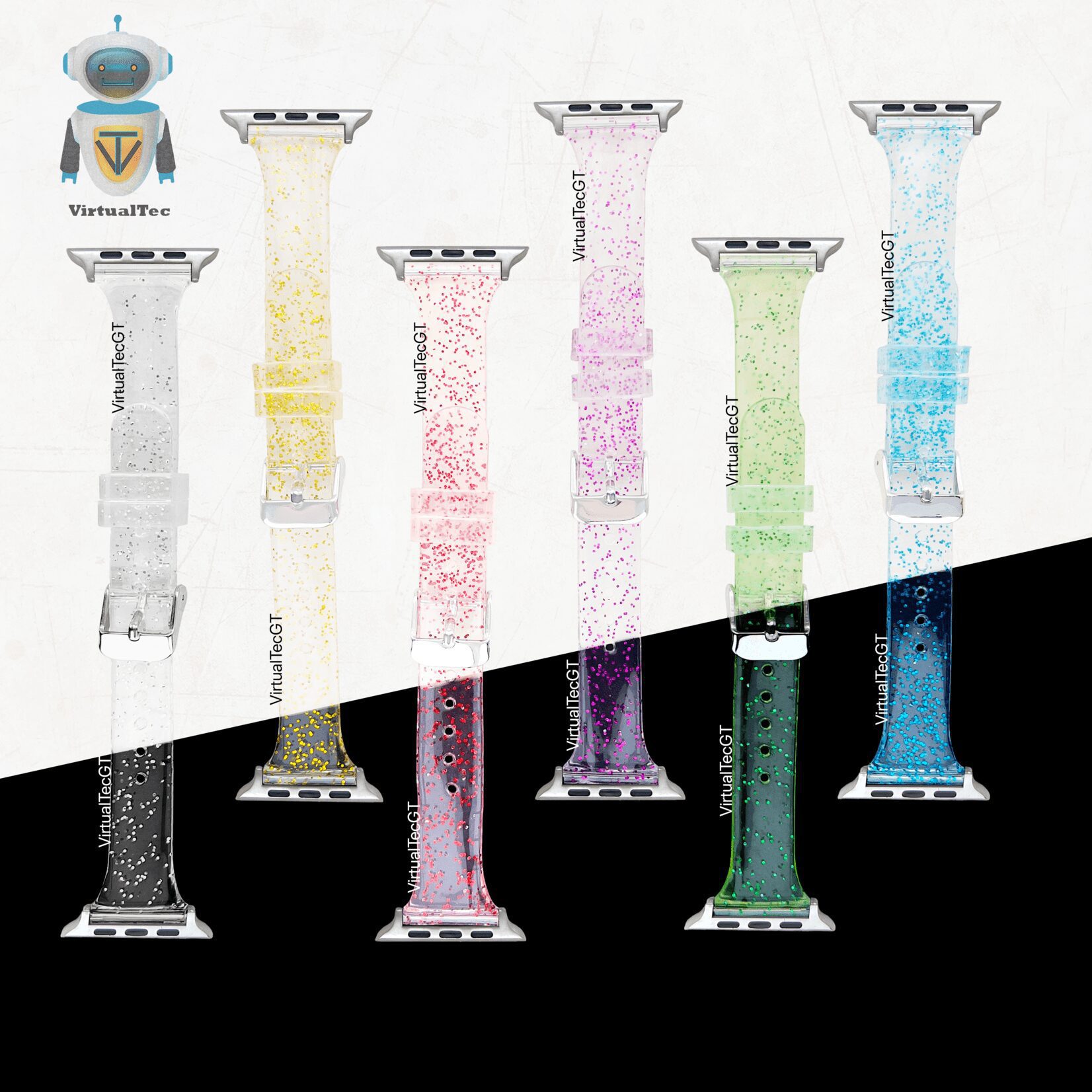 Pulsera Glitter Clear Apple Watch - Imagen 2
