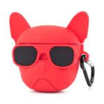 Case Airpods Pro Diseño French Bulldog Sunglasses Rojo