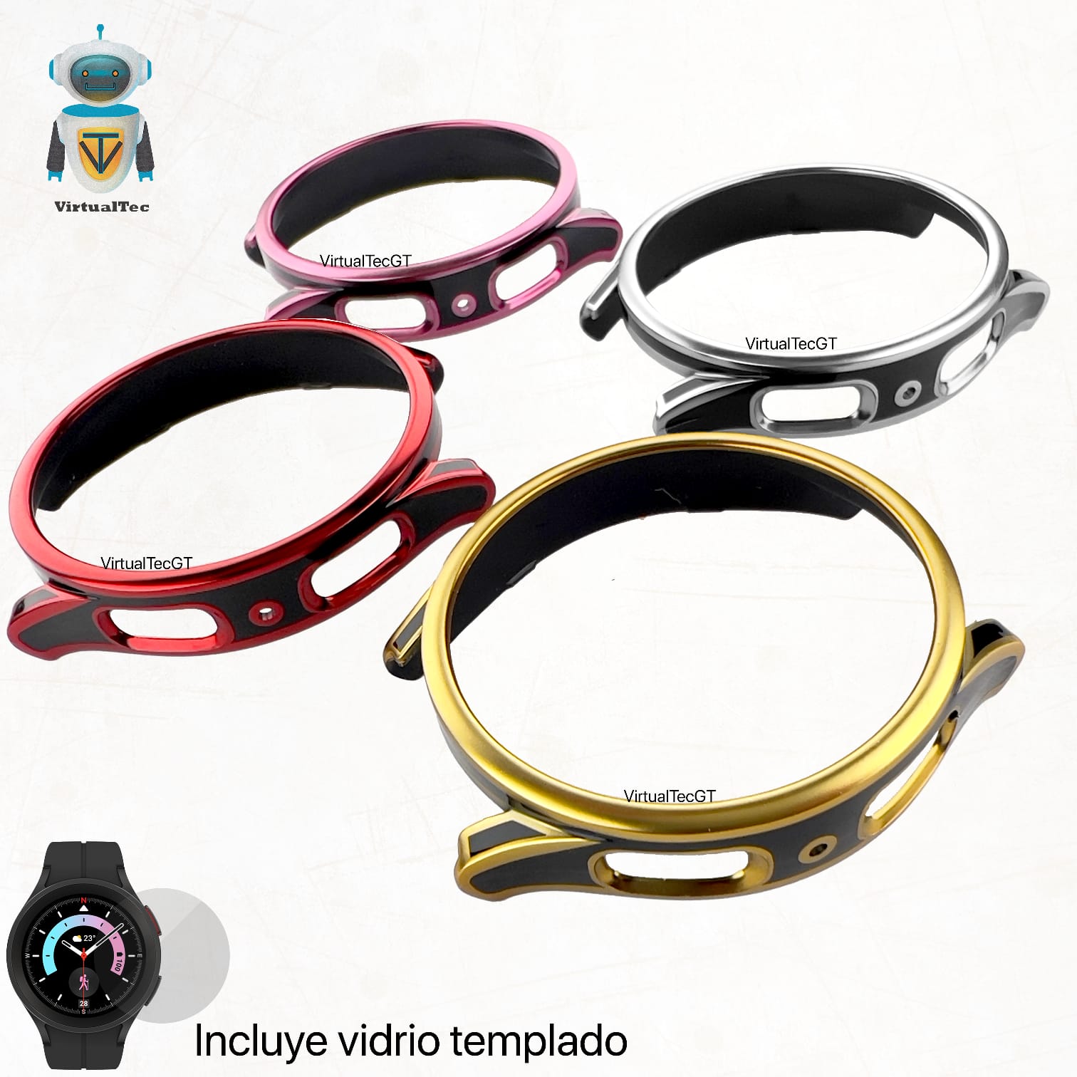 Bumper Bitono con Vidrio Templado Samsung Galaxy Watch5 Pro (45mm) - Imagen 5