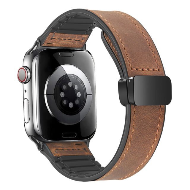 Pulsera Magnética Con Cuero Apple Watch - Imagen 3