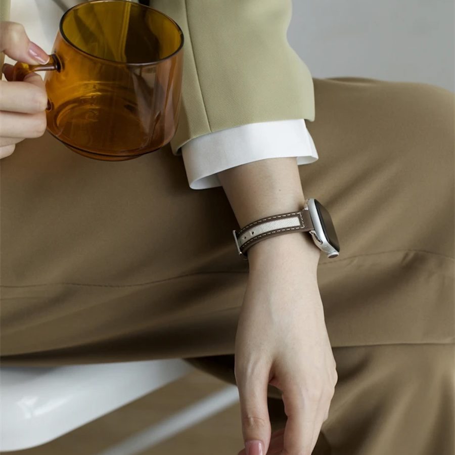 Pulsera Cuero Thin Bitono Apple Watch - Imagen 2