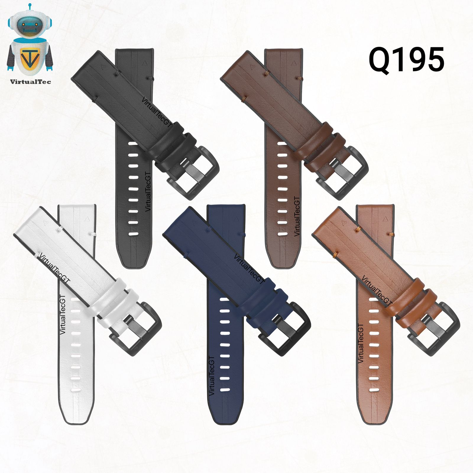 Pulsera Garmin Silicona con cubierta de cuero QuickFit 22mm - Imagen 2