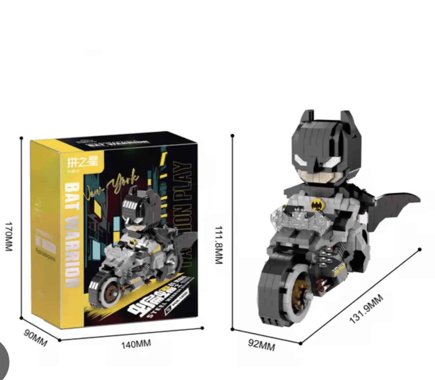 Rompecabezas 3D Superhéroe Batman en moto - Imagen 2