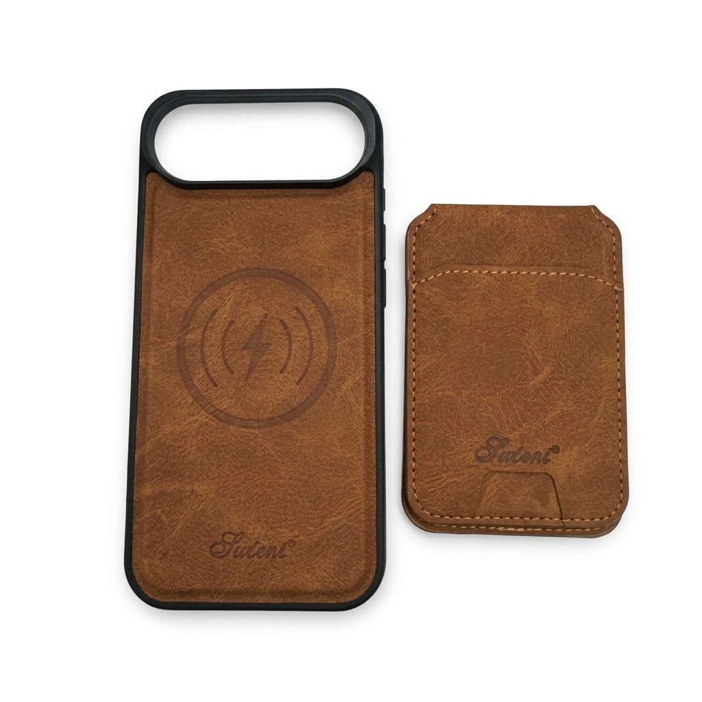 Case de Cuero con Wallet MagSafe iPhone 17 Air Café Claro - Imagen 2