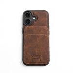Case de Cuero con Wallet MagSafe iPhone 17 Normal Café Obscuro