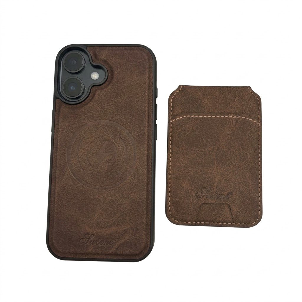 Case de Cuero con Wallet MagSafe iPhone 17 Normal Café Obscuro - Imagen 2