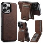 Case de Cuero con Wallet MagSafe iPhone 16 Café Obscuro Pro Max