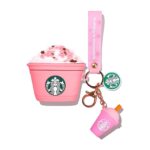 Case Airpods Pro Diseño Frappuccino Llavero Rosado (Segunda Generacion)