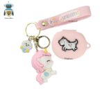 Case Redmi Buds 4 Lite Llavero Unicornio Rosado