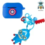 Case Airpods Pro Diseño Llavero Capitan America Escudo (Segunda Generacion)