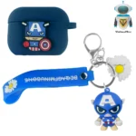 Case Airpods Pro Diseño Llavero Capitan America Animado (Segunda Generacion)