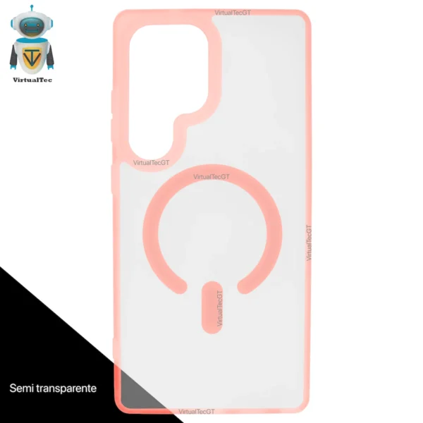 Protector MagSafe Samsung S25 Ultra Clear Rosado