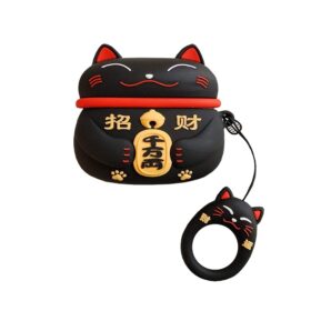 Protector AirPods 4 Diseño Gatito Chino Negro