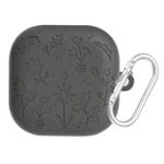 Protector Samsung Buds 4/4 Pro Grabado Flores Negro