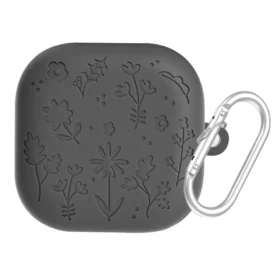 Protector Samsung Buds 4/4 Pro Grabado Flores Negro