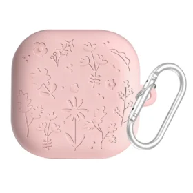 Protector Samsung Buds 4/4 Pro Grabado Flores Rosado