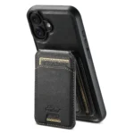 Case de Cuero con Wallet MagSafe iPhone 16 Negro Plus